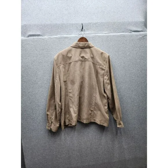 Alfred Dunner Womens Embroidered Tan Jacket & Elastic Waist Pants Set Size 20 Co - Picture 6 of 9